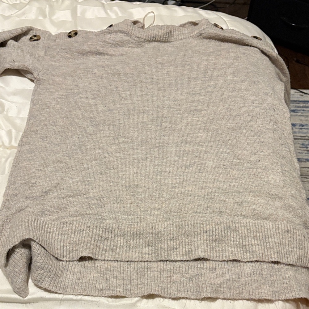Women's Beige Crew Neck Sweater